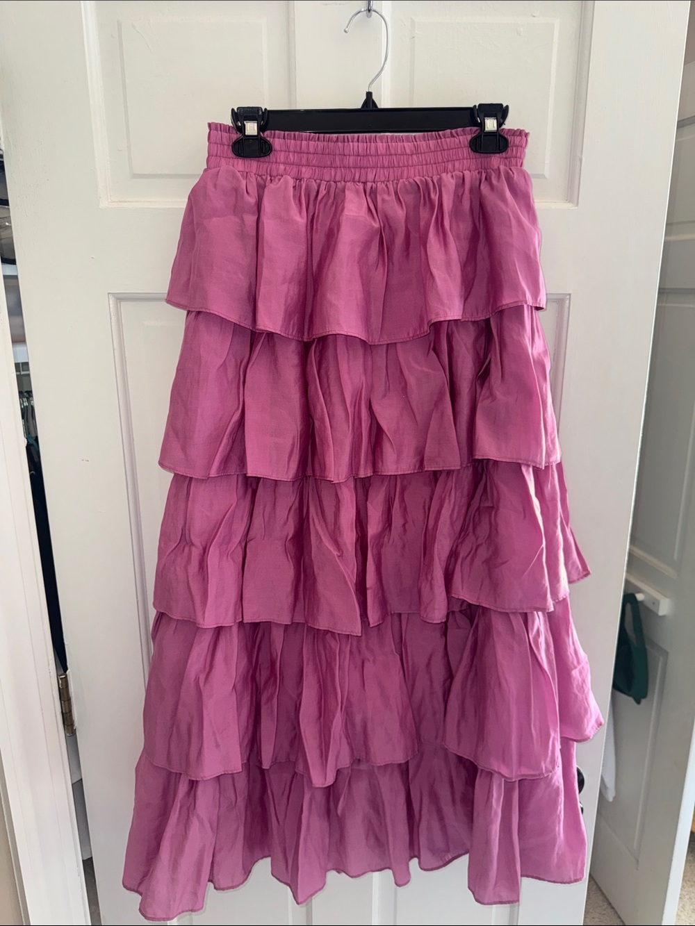 Endless Rose Pink Tiered Ruffle Maxi Skirt